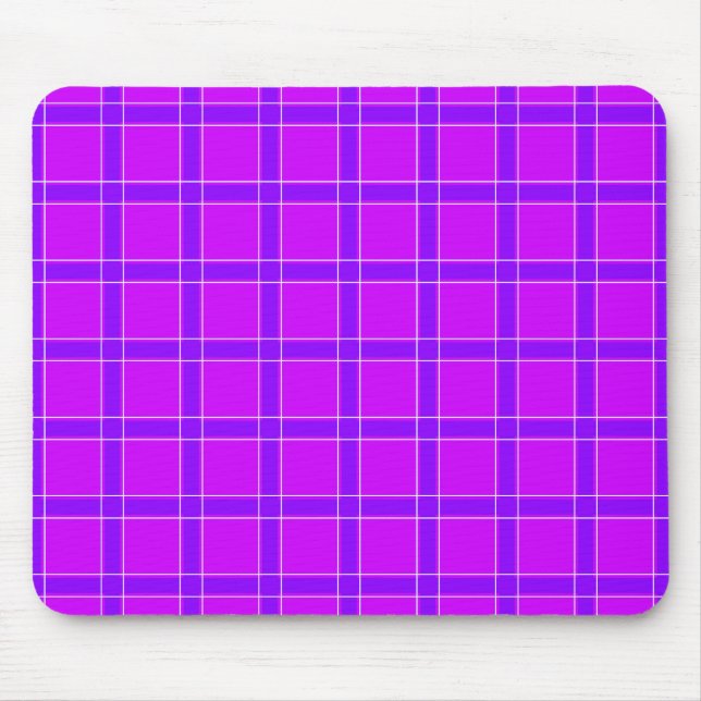 Bright neon crimson chequered pattern Throw Pillow Mouse Mat (Front)