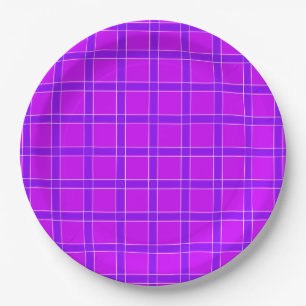 Bright neon crimson chequered pattern Throw Pillow Paper Plate