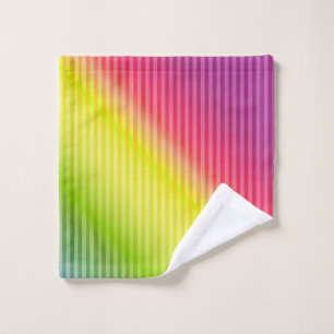 Bright neon fluorescent gradient rainbow ombre col bath towel set