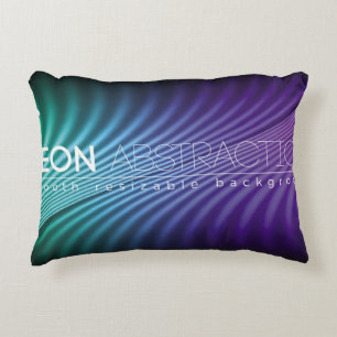 Bright neon lines background with 80s style1980, 8 decorative cushion