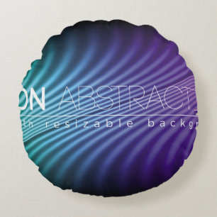 Bright neon lines background with 80s style1980, 8 round cushion