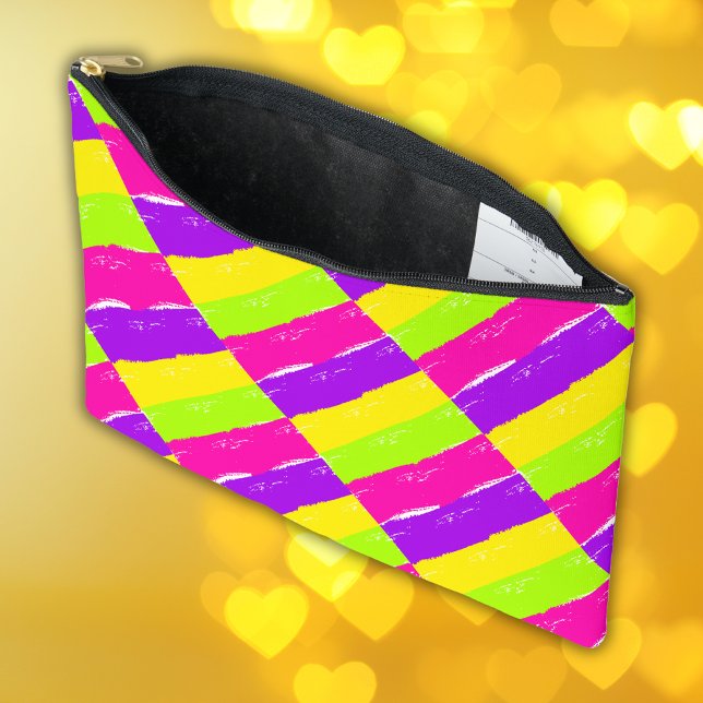 Bright Neon Paint Brush Strokes |  Accessory Pouch (Creator Uploaded)