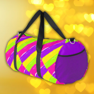 Bright Neon Paint Brush Strokes    Duffle Bag
