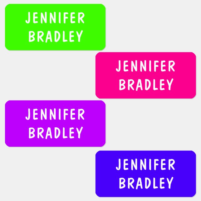 Bright Neon Personalised Kids School Name (Group)