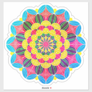 Bright Neon Psychedelic Mandala