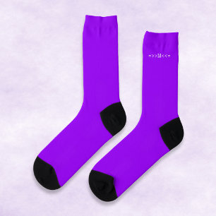 Bright Neon Purple Colour Custom Monogram Initial Socks