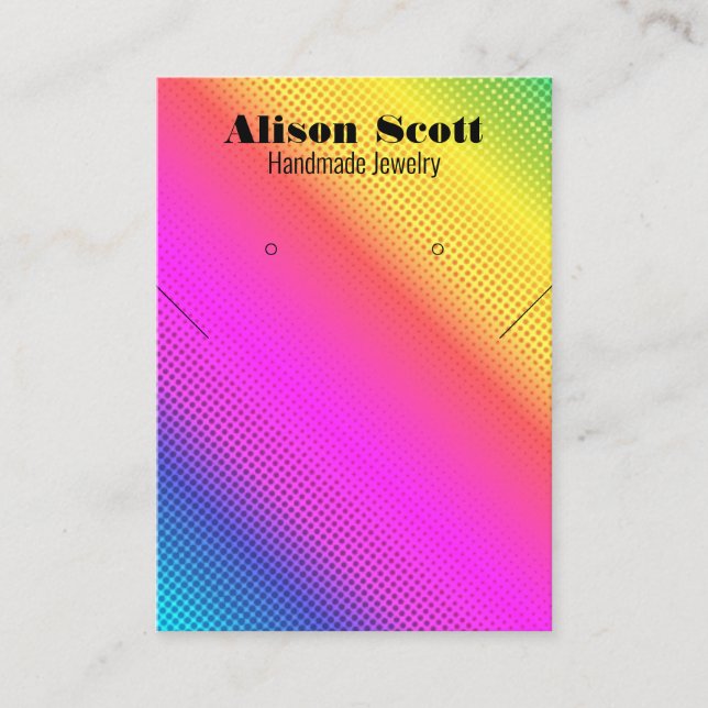 Bright Neon Rainbow Necklace Earring Display Card (Front)