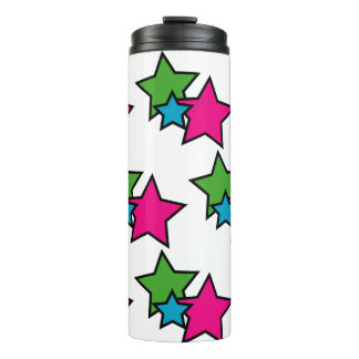 Bright Neon Star Trio Colourful Modern Graphic Thermal Tumbler