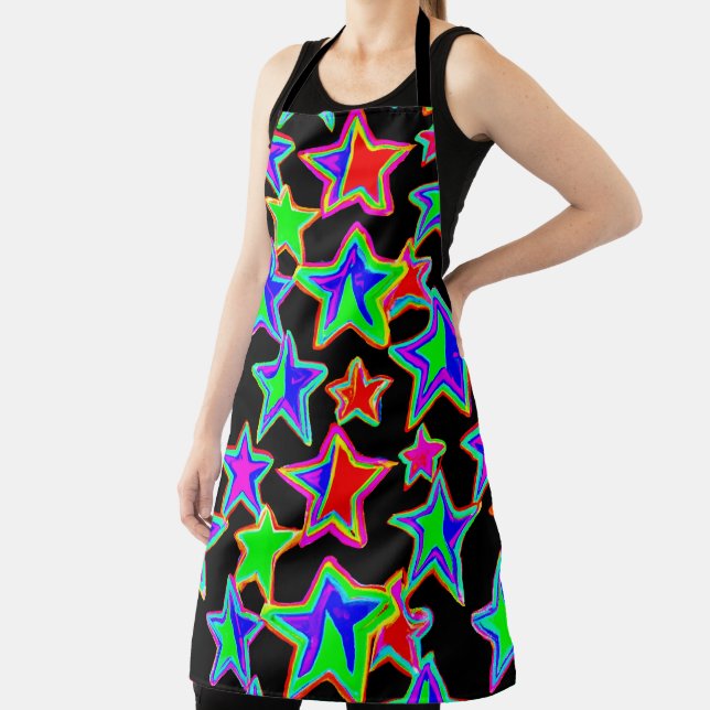 Bright Neon Starlight Pattern Apron (Insitu)