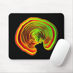 Bright Neon Topography Sound Wave Tech Mouse Mat
