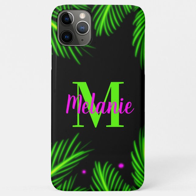 Bright Neon Tropical Palm Tree Air Brush Case-Mate iPhone Case (Back)