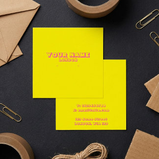 Bright neon yellow and pink earring holder card