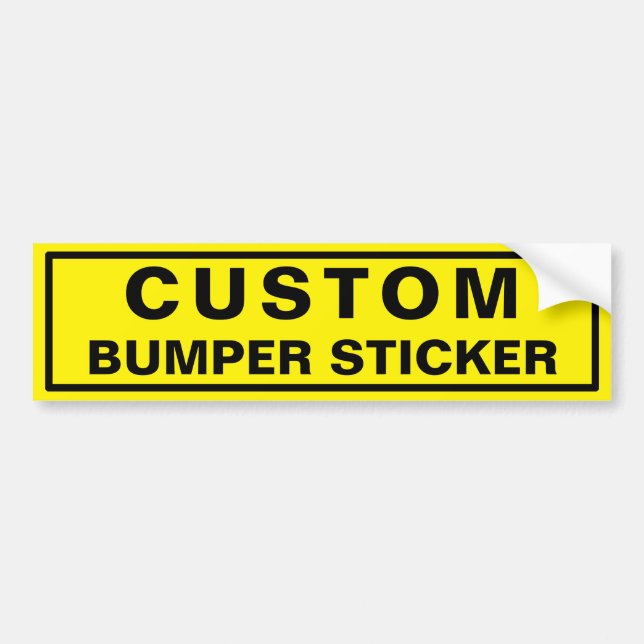 Bright Neon Yellow Custom Bumper Sticker (Front)