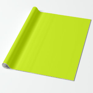 Bright Neon Yellow Green Chartreuse Solid Color Wrapping Paper