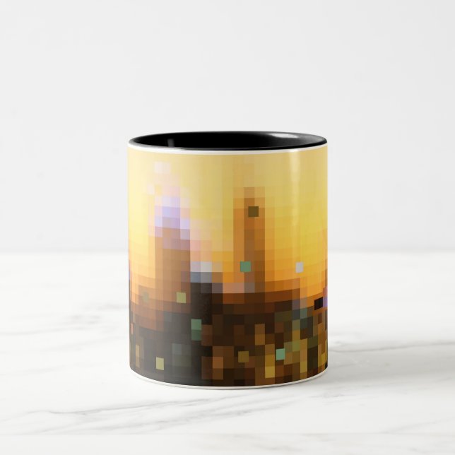 bright nights big city Two-Tone coffee mug (Center)