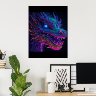 Bright (NOT NEON) Dragon Print Poster Artwork