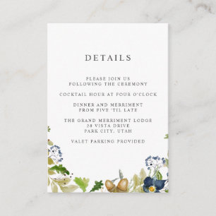 Bright Oak    WEDDING Hotel details Accommodation Enclosure Card
