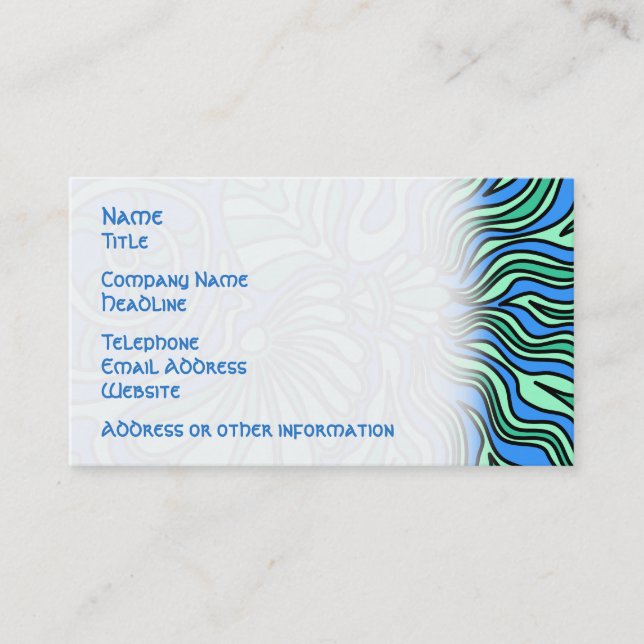 Bright Ocean Theme Design. Business Card (Front)