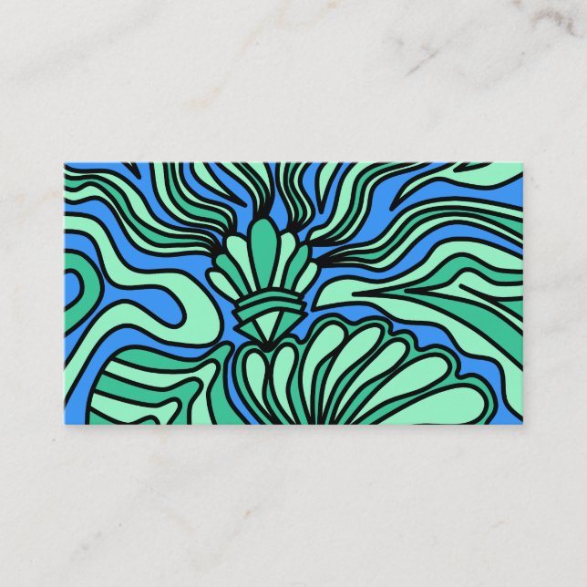 Bright Ocean Theme Design. Business Card (Front)