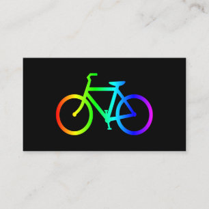 Bright Ombre Rainbow Bicycle Business Card
