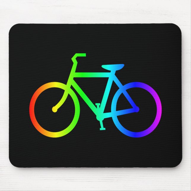 Bright Ombre Rainbow Bicycle Mouse Mat (Front)