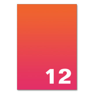 Bright Ombre Table Number