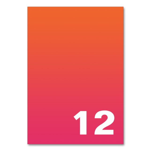 Bright Ombre Table Number (Front)