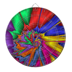 Bright One Fractal Spiral Dart Board