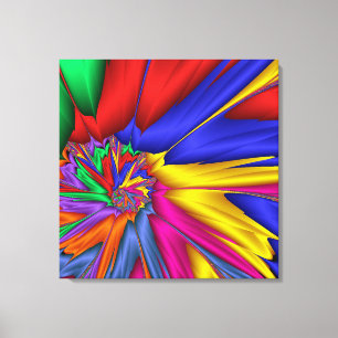 Bright One Fractal Wrapped Canvas Print