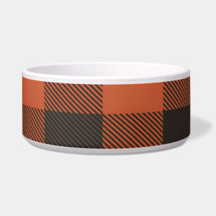 Bright Orange And Black Plaid