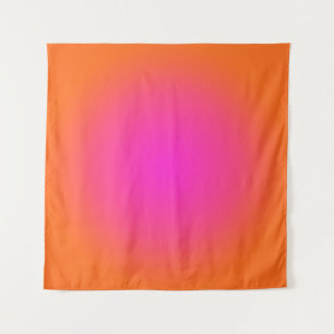 Bright Orange and Hot Magenta Pink Aura Ombre Tapestry