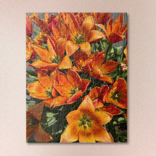 Bright Orange Calypso Tulip Jigsaw Puzzle