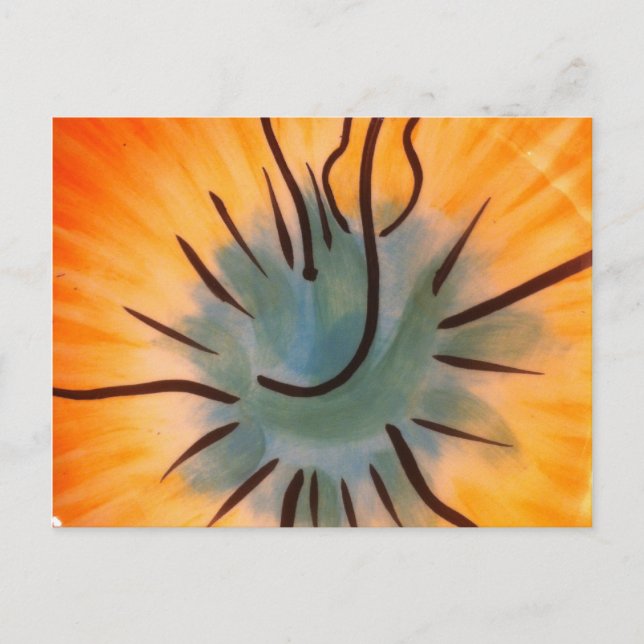 Bright Orange Contemporary Unique Pattern Gift Postcard (Front)