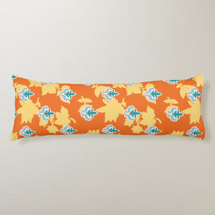 Bright orange fabric design featuring intricate bl body cushion
