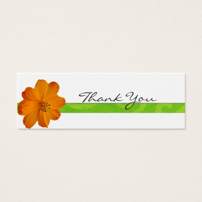 Bright Orange Floral Thank You Note (Front)