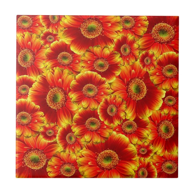 Bright Orange Flowers Smash Tile (Front)