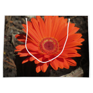 Bright Orange Gerbera Daisy Photo Large Gift Bag
