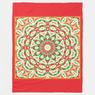 Bright Orange Green Fashionable Bandanna Shawl Fleece Blanket