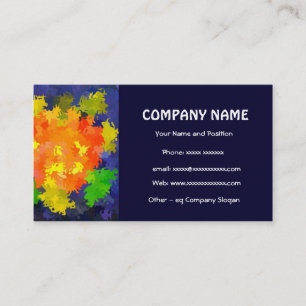 Bright Orange, Green, Navy Blue Business Card