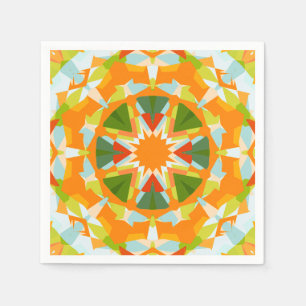 Bright Orange Green Star Baby Girl’s Boy’s Shower Napkin