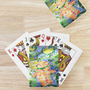 Bright Orange Koi Fish Pond Colourful Playing Cards