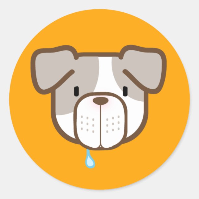 Bright Orange Otisu Pit Bull Sticker (Front)