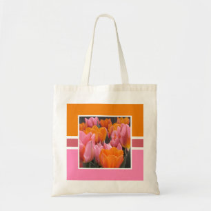 Bright Orange Pink Tulips Personalised Tote Bag