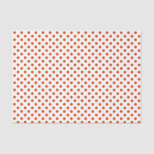Bright Orange Polka Dot on White Tissue Paper