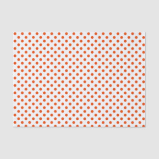 Bright Orange Polka Dot on White Tissue Paper