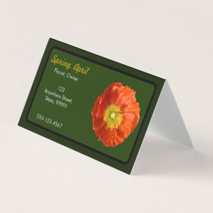 Bright Orange Poppy Flower Business Card