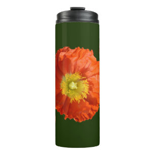 Bright Orange Poppy Flower Thermal Tumbler