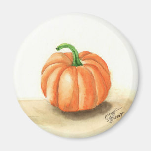 Bright orange pumpkin magnet