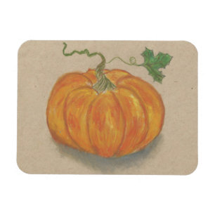 Bright Orange Pumpkin Magnet