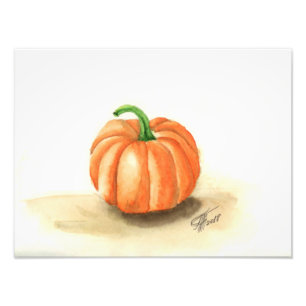 Bright orange pumpkin photo print